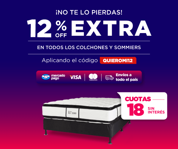 ¡Últimas Horas! . 15% OFF EXTRA. Resortes pocket. Ver productos.Valido del 01/10/2024 al 09/10/2024